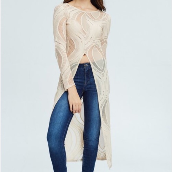 Tops - Lace Front Slit Top
